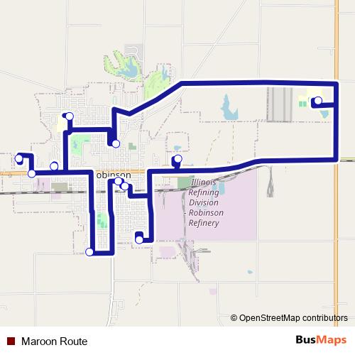 Maroon Route bus Line Map