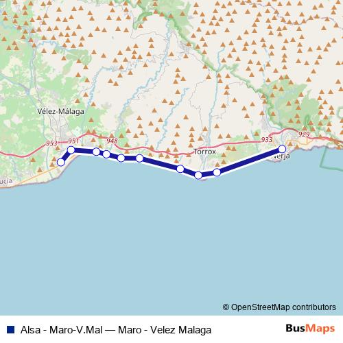 Alsa - Maro-V.Mal bus Line Map