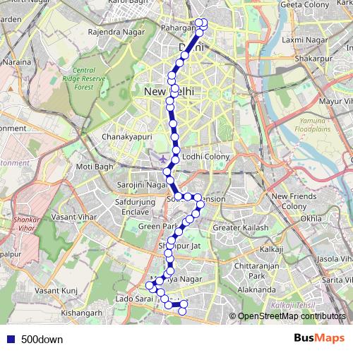 500down bus Line Map