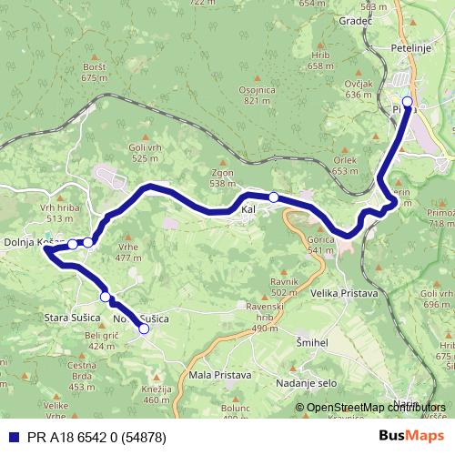 PR A18 6542 0 (54878) bus Line Map