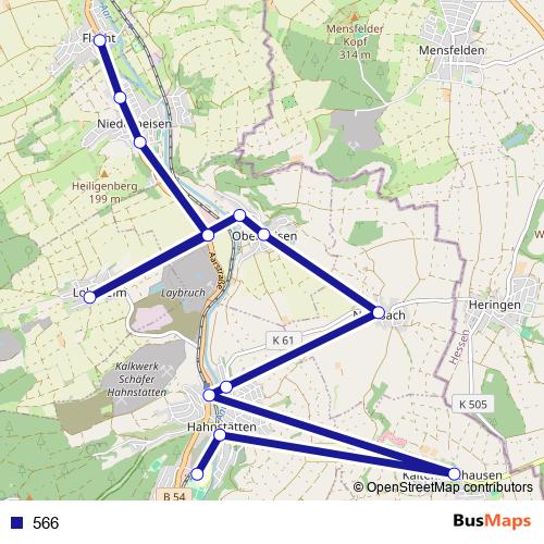 566 bus Line Map