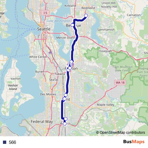 566 bus Line Map