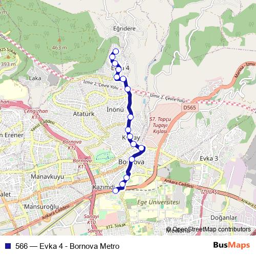 566 bus Line Map