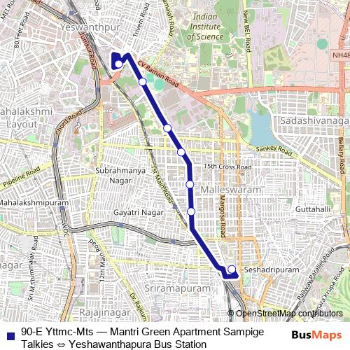 90-E Yttmc-Mts bus Line Map