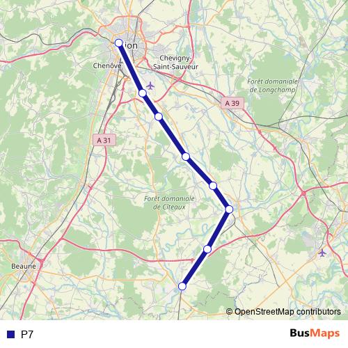 P7 bus Line Map