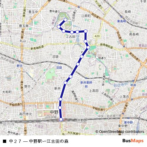 中２７ bus Line Map