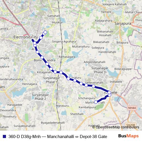 360-D D38g-Mnh bus Line Map