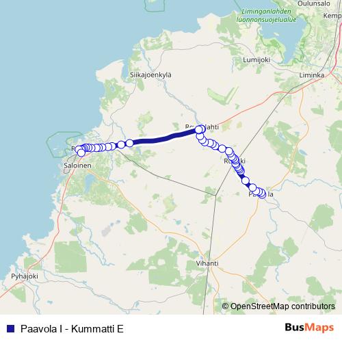 Paavola I - Kummatti E bus Line Map