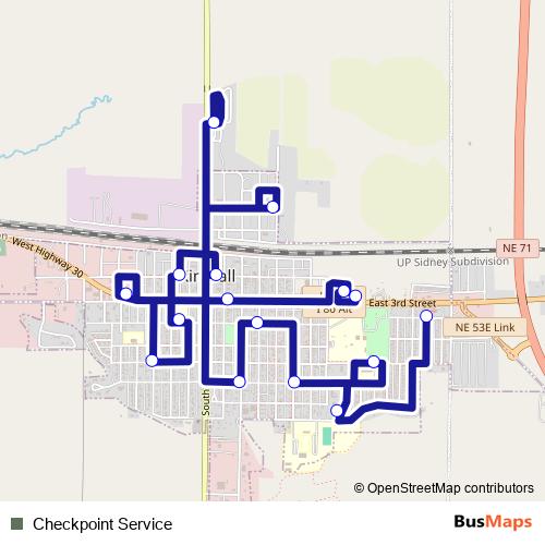 Checkpoint Service bus Line Map