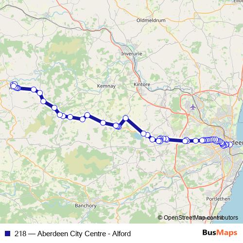 218 bus Line Map