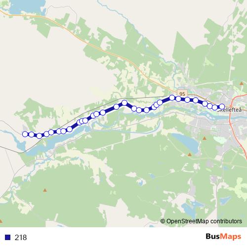 218 bus Line Map