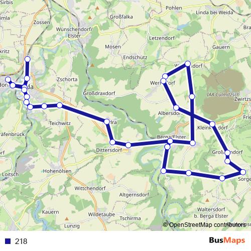 218 bus Line Map