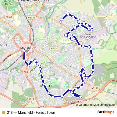 218 bus Line Map