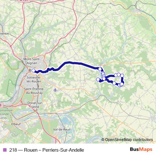 218 bus Line Map