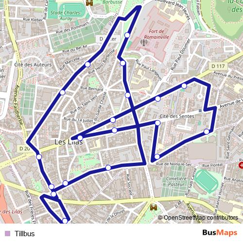 Tillbus bus Line Map