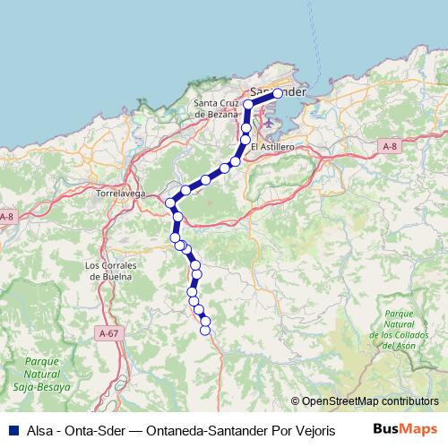 Alsa - Onta-Sder bus Line Map