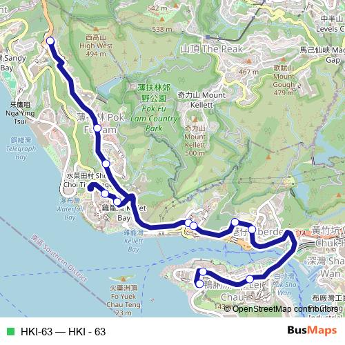 HKI-63 bus Line Map
