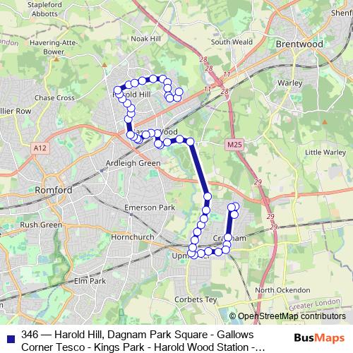 346 bus Line Map