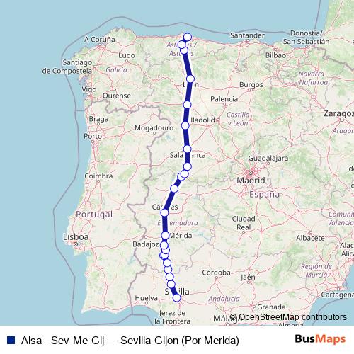 Alsa - Sev-Me-Gij bus Line Map