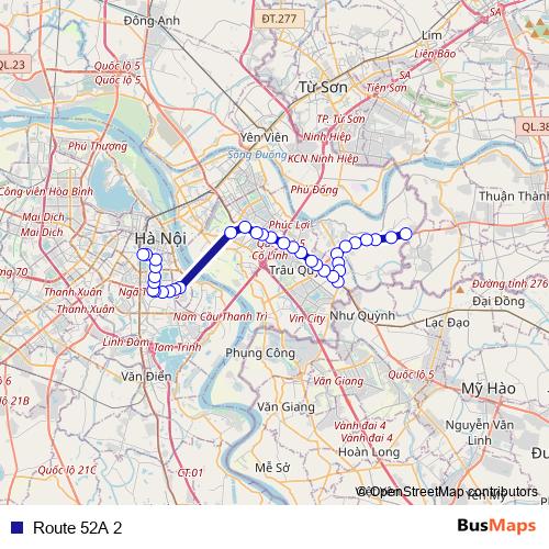 Route 52A 2 bus Line Map