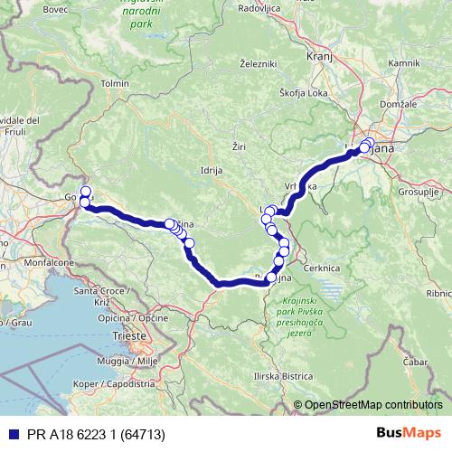 PR A18 6223 1 (64713) bus Line Map