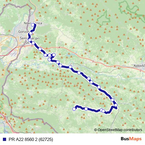 PR A22 8560 2 (62725) bus Line Map