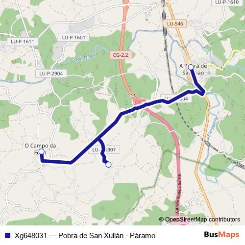 Xg648031 bus Line Map