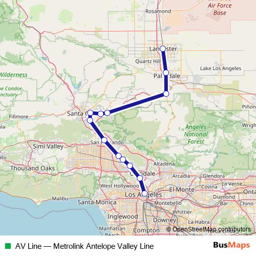 AV Line rail Line Map