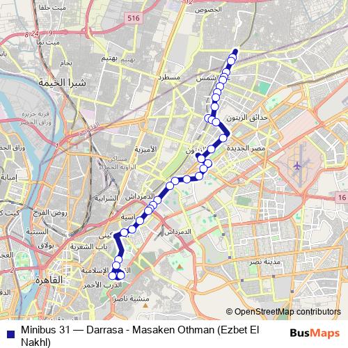 Minibus 31 bus Line Map