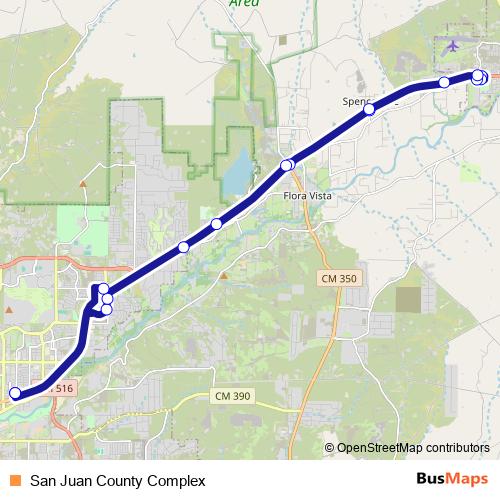 San Juan County Complex bus Line Map