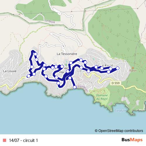14/07 - circuit 1 bus Line Map