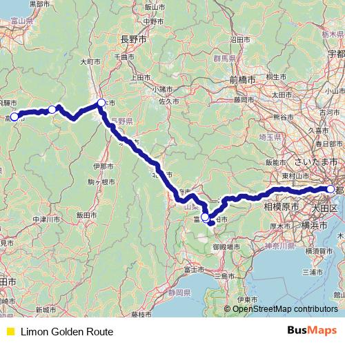 Limon Golden Route bus Line Map