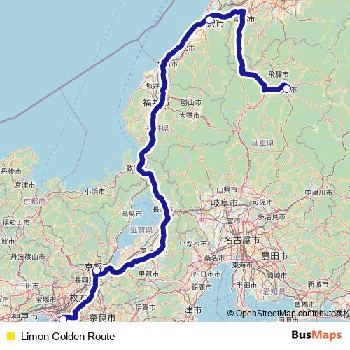Limon Golden Route bus Line Map