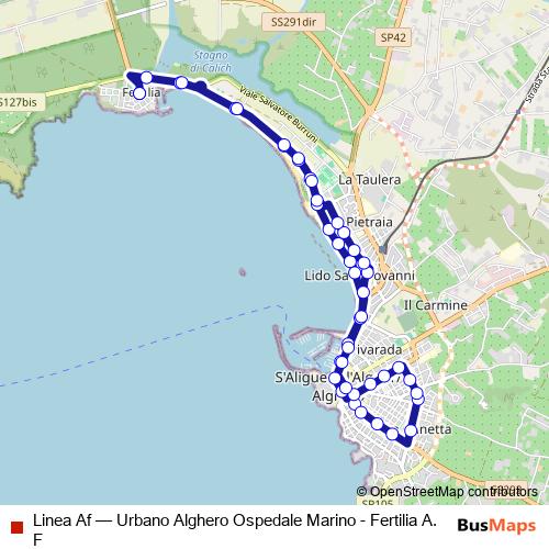 Linea Af bus Line Map