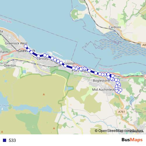 533 bus Line Map