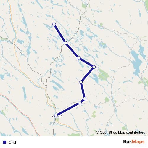 533 bus Line Map