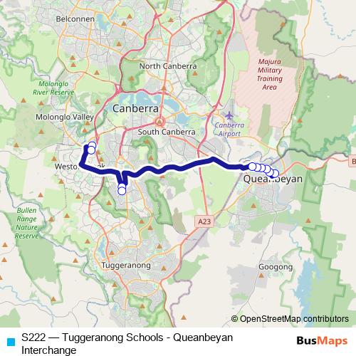 S222 bus Line Map