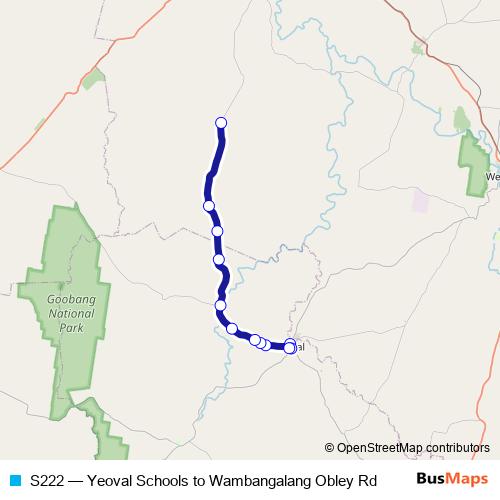 S222 bus Line Map