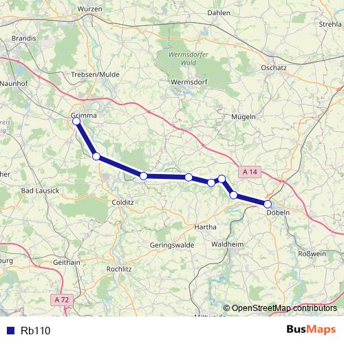Rb110 bus Line Map