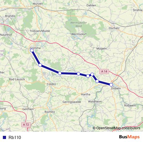 Rb110 bus Line Map