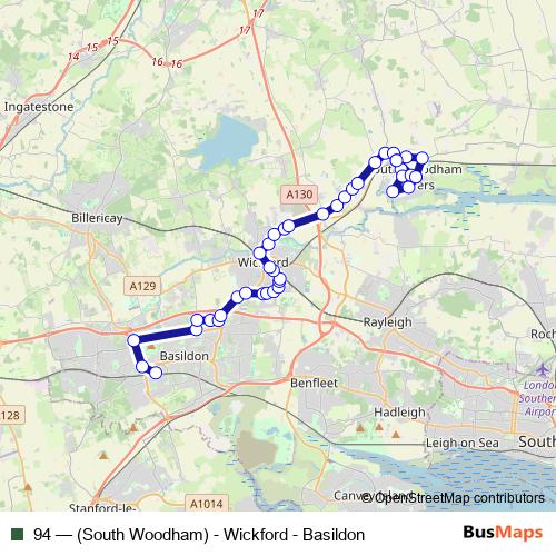 94 bus Line Map