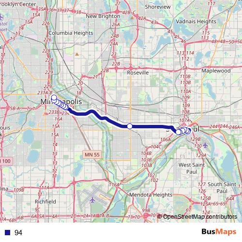 94 bus Line Map
