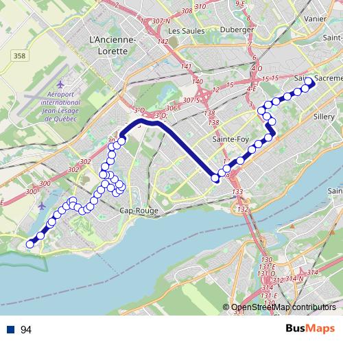 94 bus Line Map
