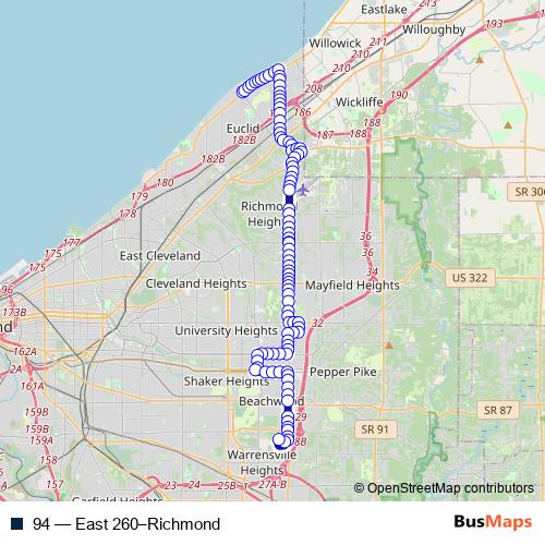 94 bus Line Map