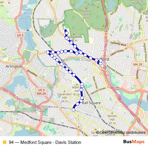 94 bus Line Map