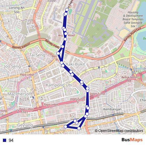 94 bus Line Map