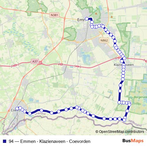 94 bus Line Map