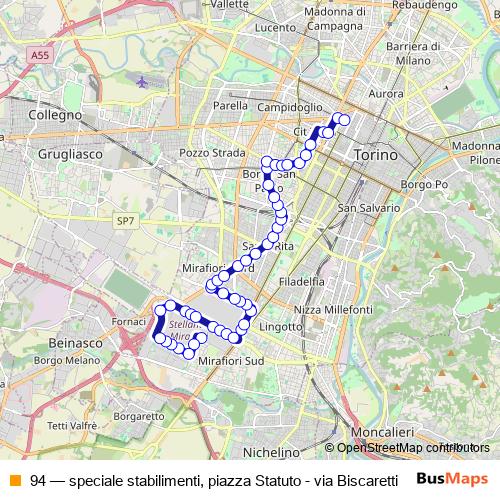 94 bus Line Map