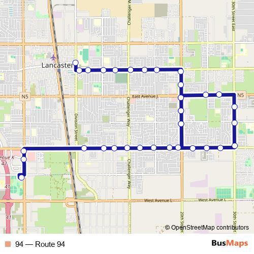 94 bus Line Map