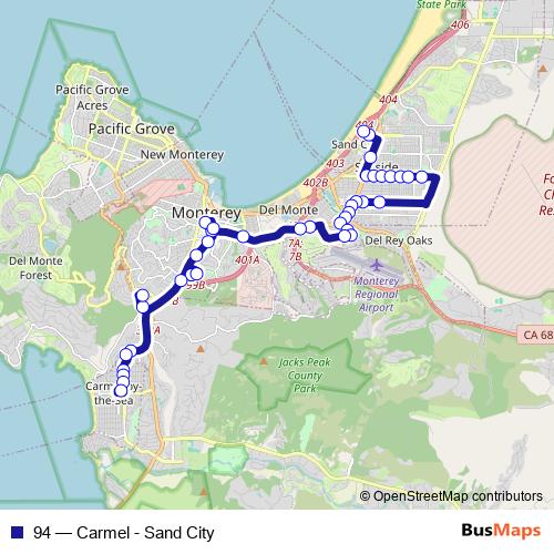 94 bus Line Map